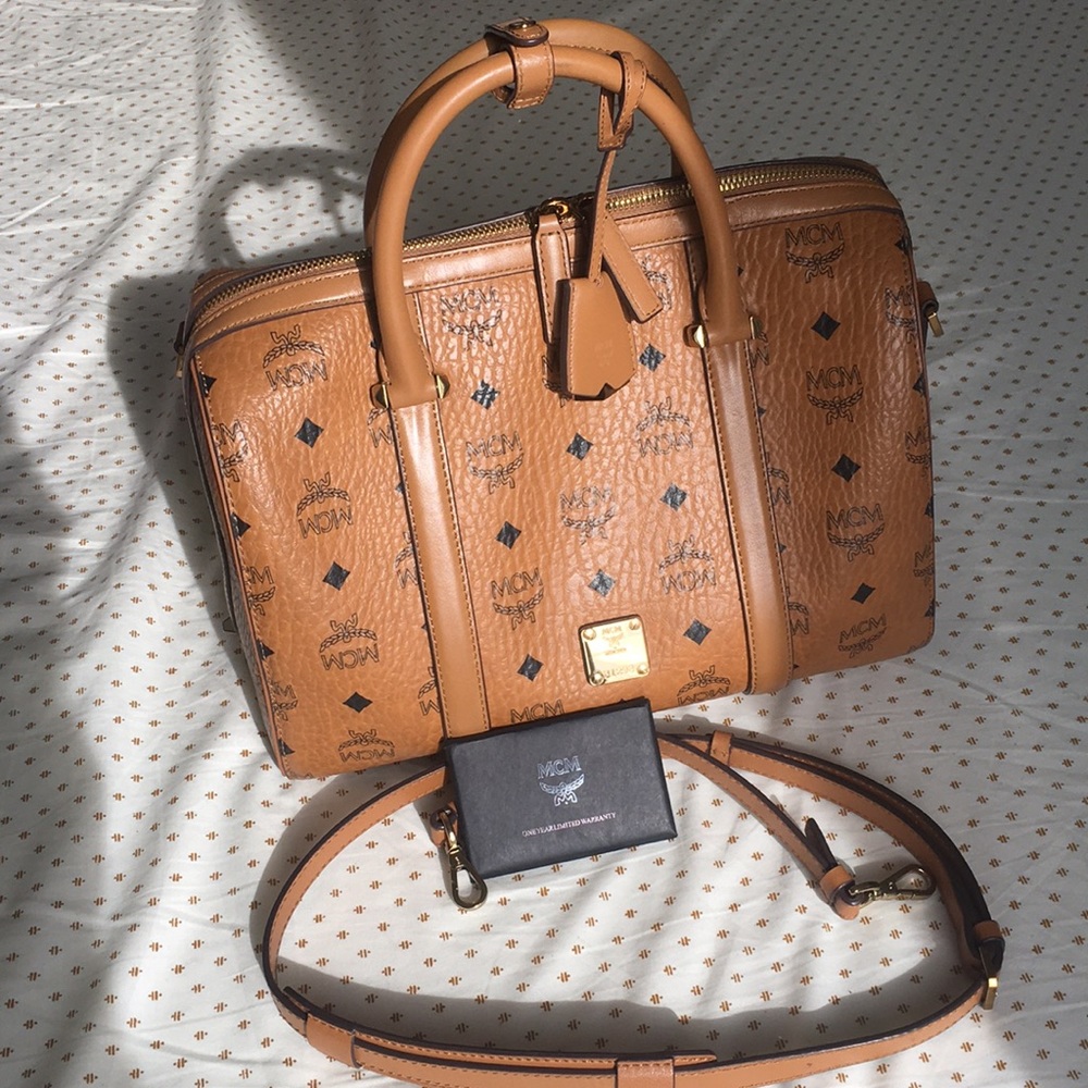 Authentic MCM Medium Visetos Boston Tote ****